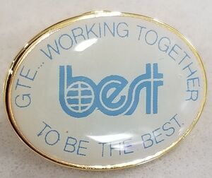 GTE Lapel Pin • “Working Together to Be the Best” • Gold Tone • 3/4" Vintage